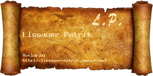 Lissauer Patrik névjegykártya